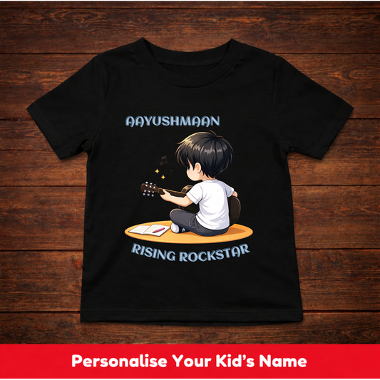 CUSTOMIZED-RISING ROCKSTAR(GUITAR)-BOY KIDS T-SHIRT