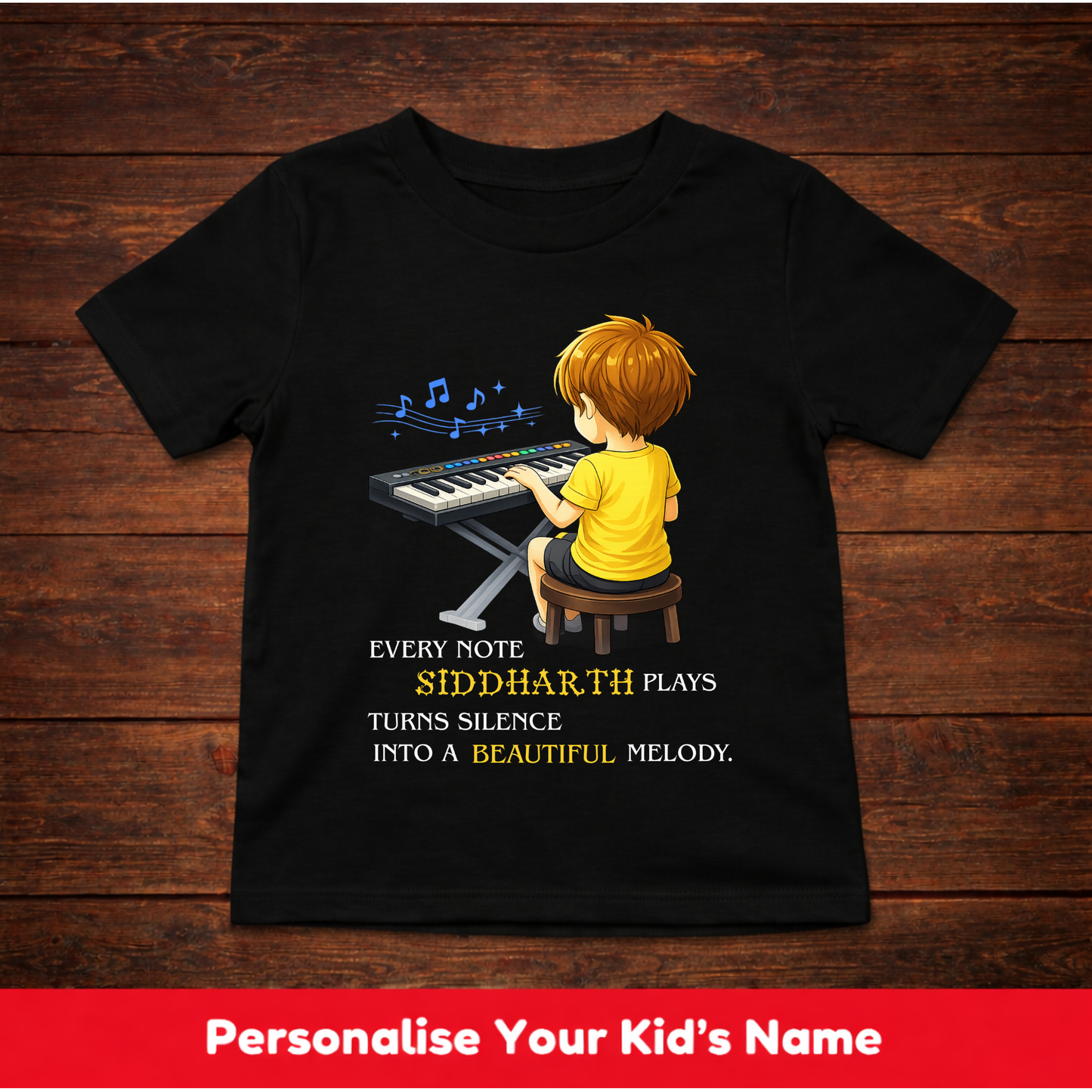 CUSTOMIZED-BEAUTIFUL MELODY(KEYBOARD)-BOY KIDS T-SHIRT