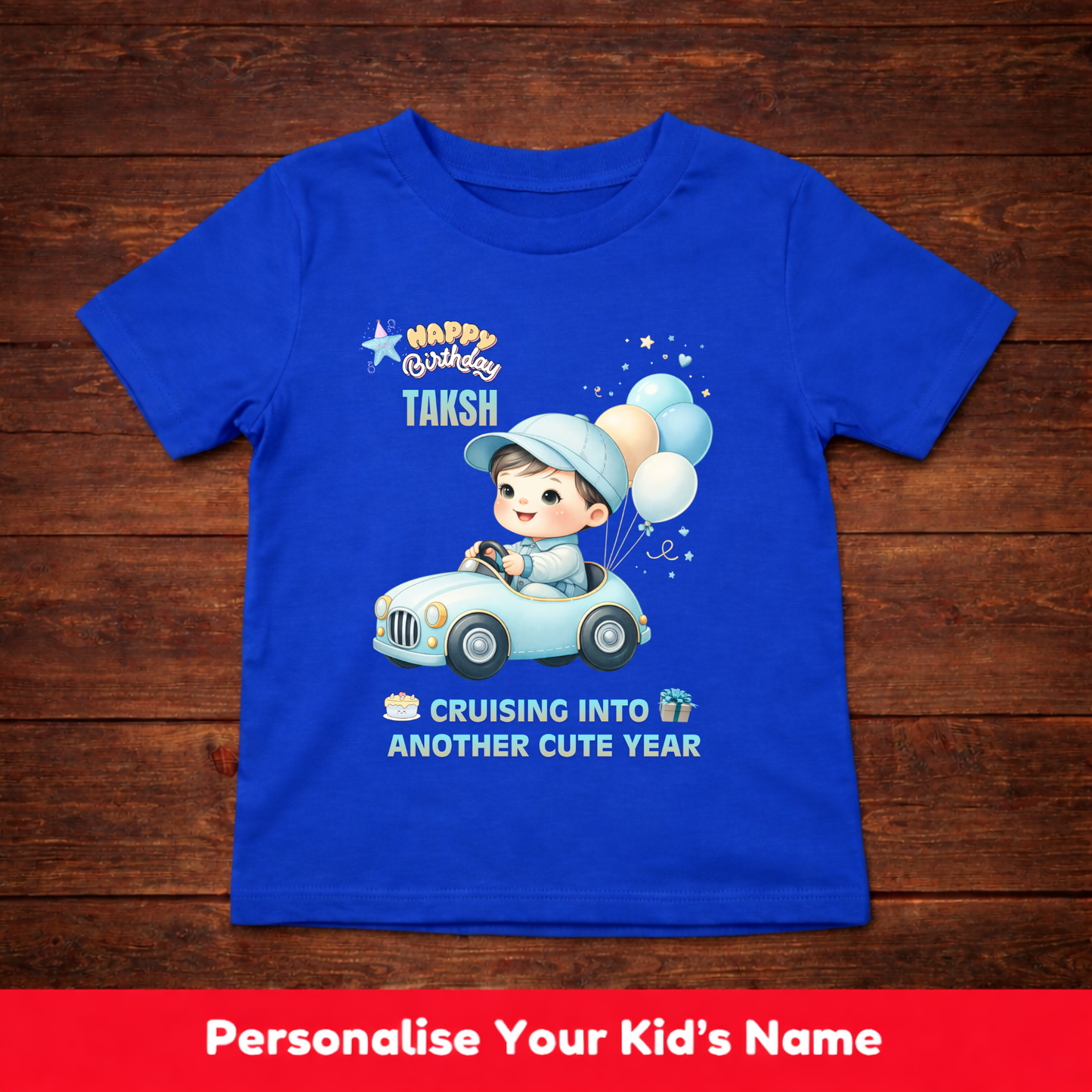 CUSTOMIZATION BOY'S T-SHIRT-CRUISING INTO ANOTHER CUTE YEAR