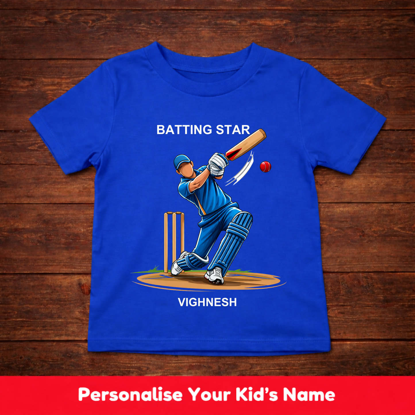 CUSTOMIZED-BATTING STAR(CRICKET)-KIDS T-SHIRT