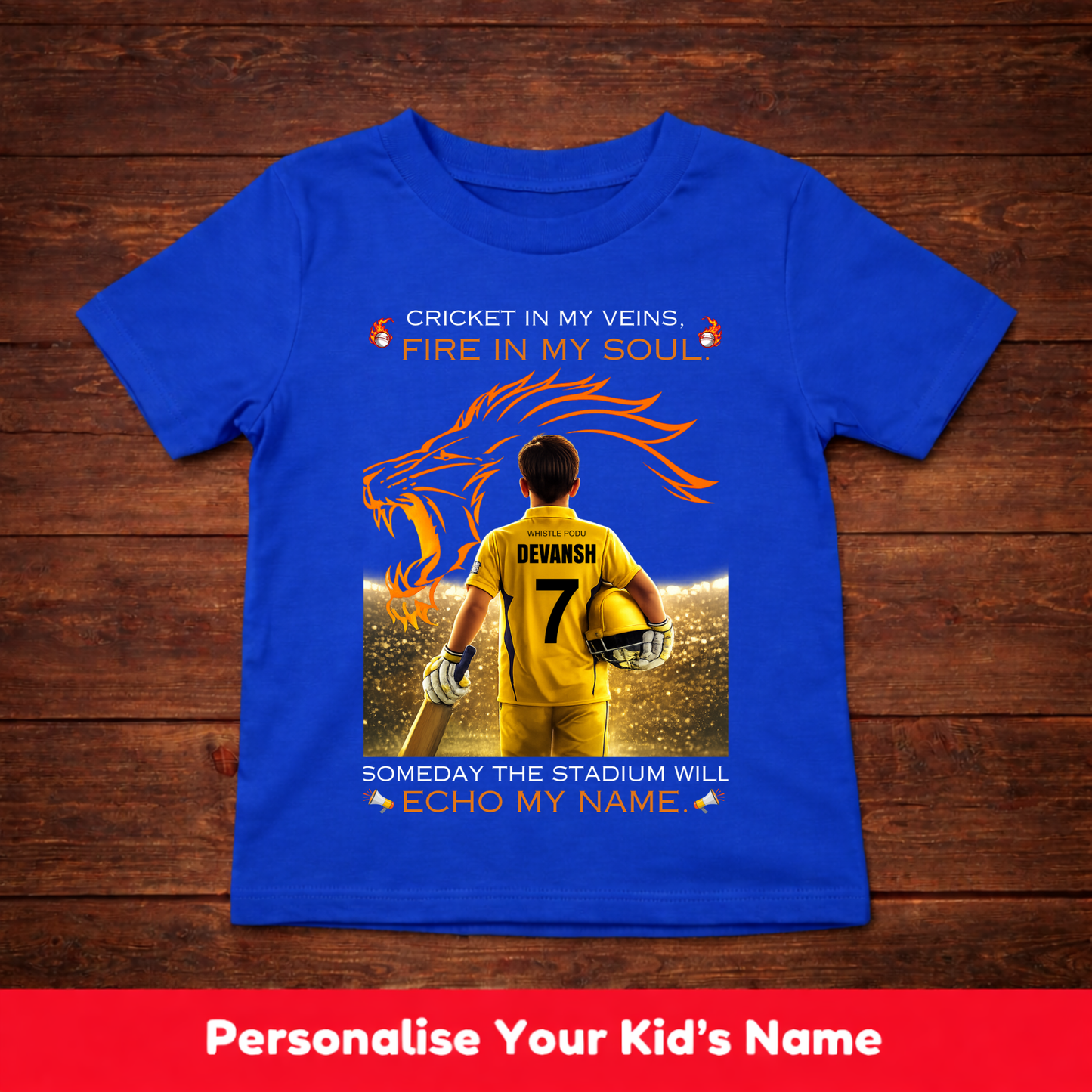 CUSTOMIZED-ECHO MY NAME(CRICKET)-KIDS T-SHIRT