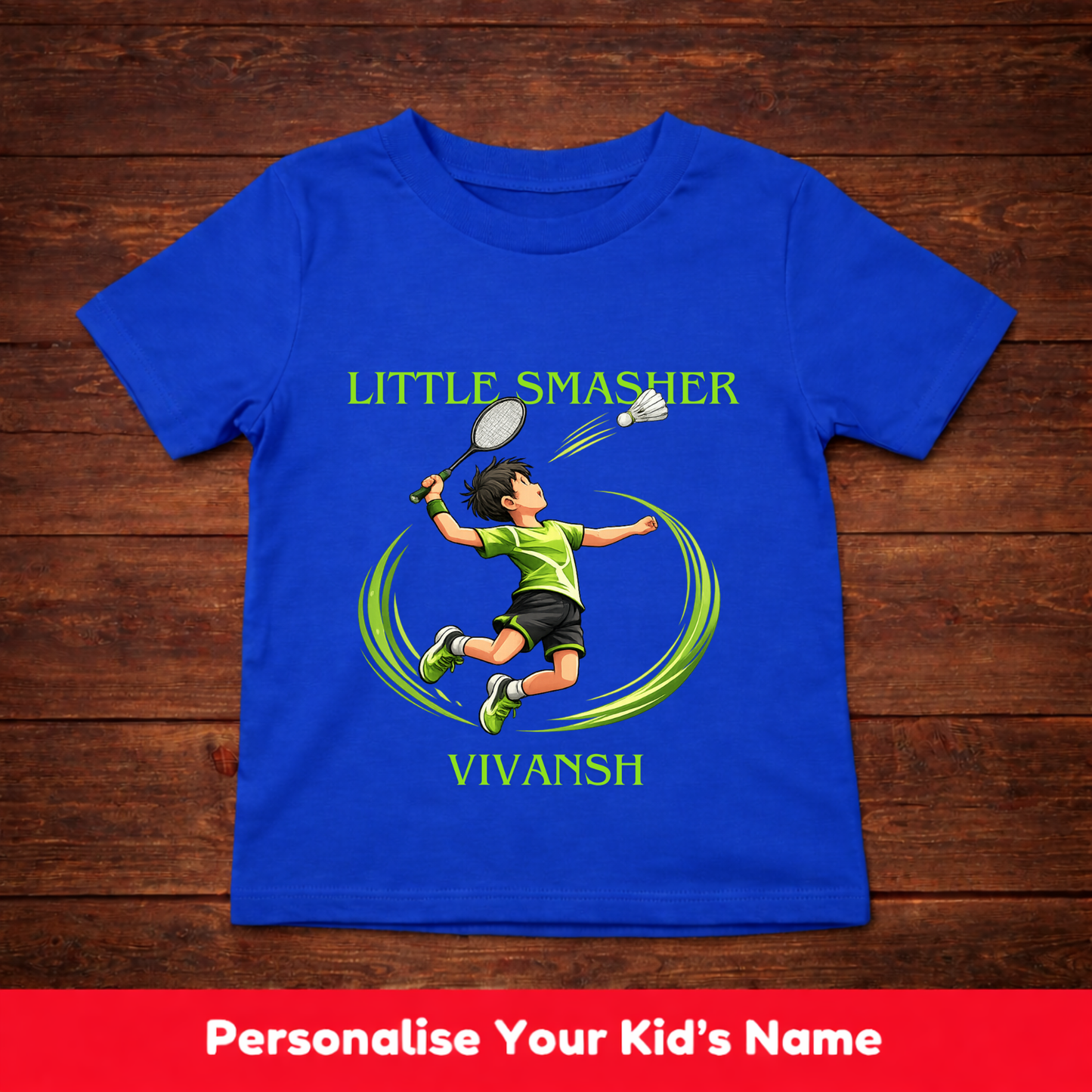 CUSTOMIZED-LITTLE SMASHER (BADMINTON)-BOY KIDS T-SHIRT