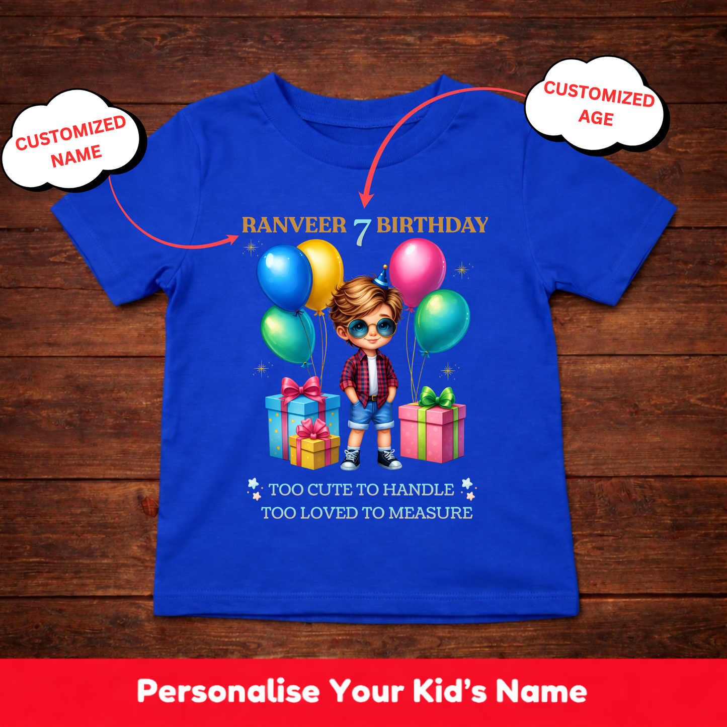 CUSTOMIZATION BOY'S T-SHIRT-TOO CUTE TO HANDLE