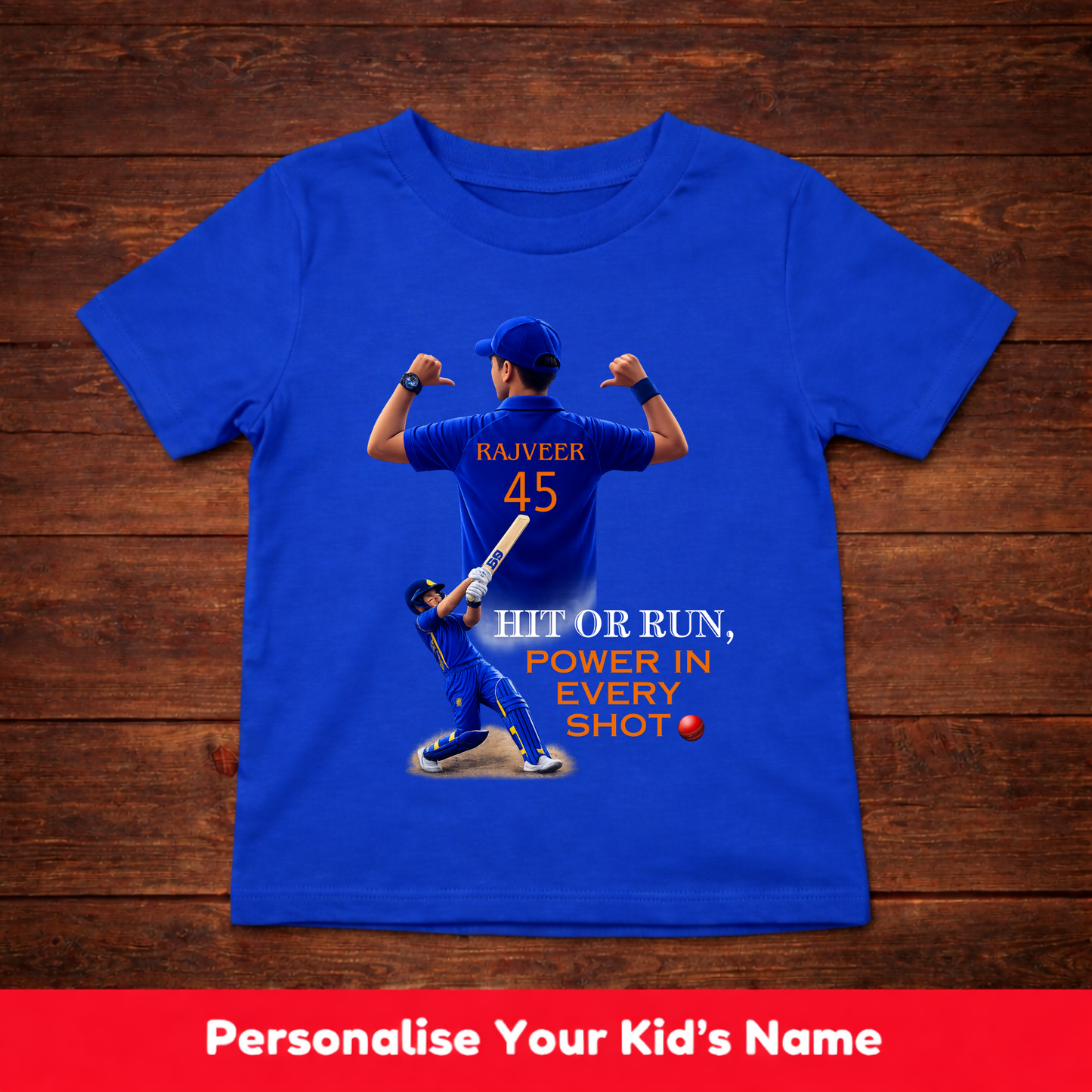 CUSTOMIZED-HIT OR RUN(CRICKET)-KIDS T-SHIRT