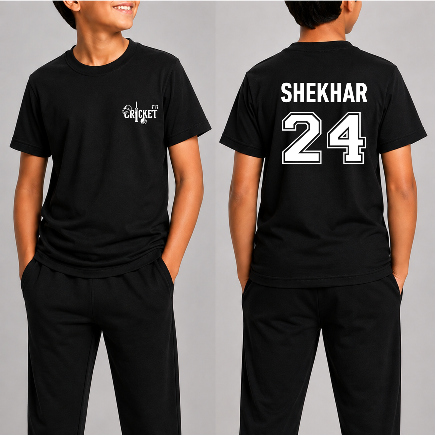 CUSTOMIZATION-CRICKET FRONT AND BACK PRINT-CLASSIC T-SHIRT