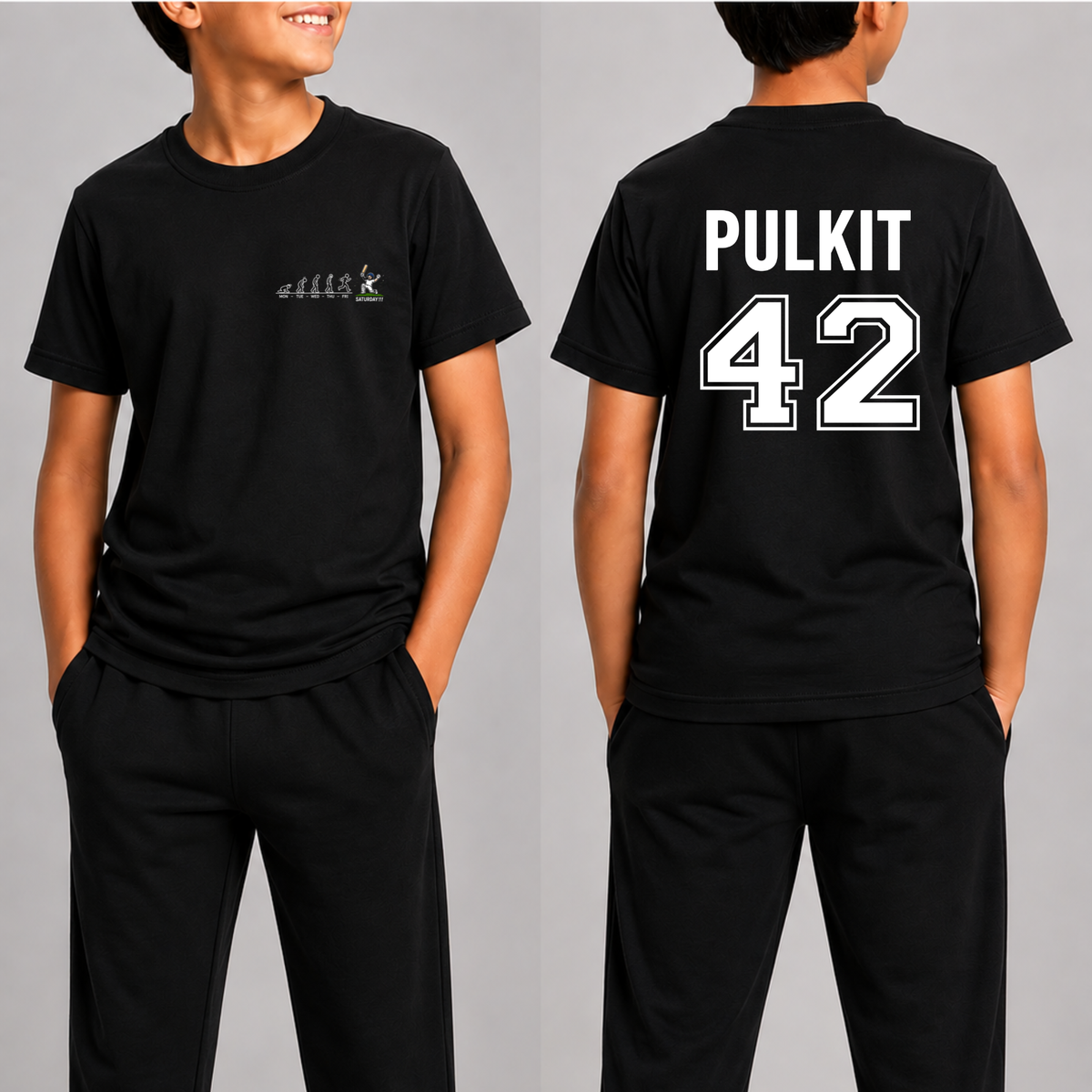 CUSTOMIZATION-ALL DAY CRICKET FRONT AND BACK PRINT-CLASSIC T-SHIRT