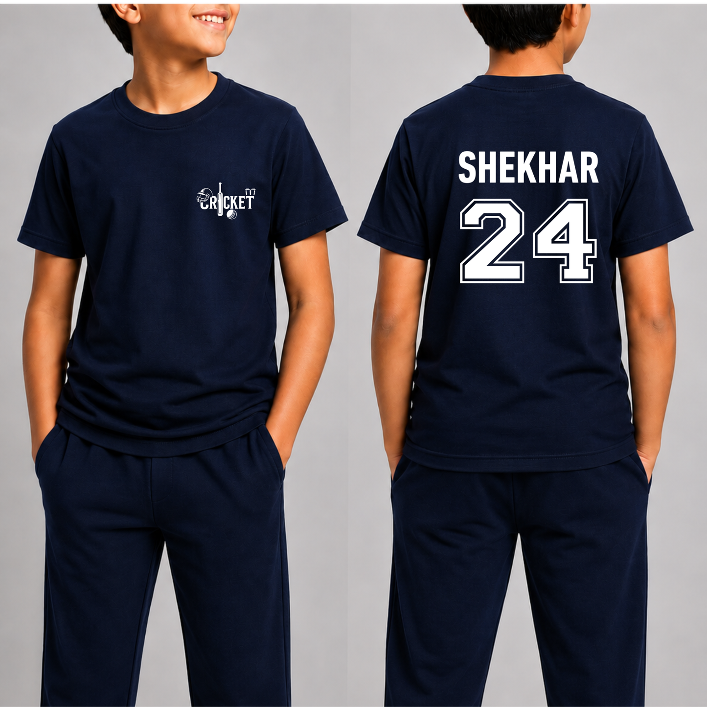 CUSTOMIZATION-CRICKET FRONT AND BACK PRINT-CLASSIC T-SHIRT