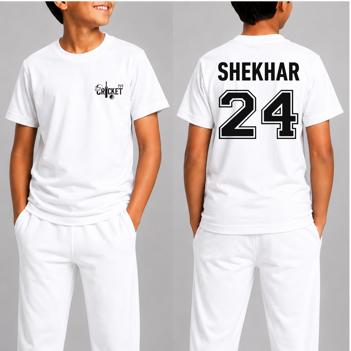 CUSTOMIZATION-CRICKET FRONT AND BACK PRINT-CLASSIC T-SHIRT