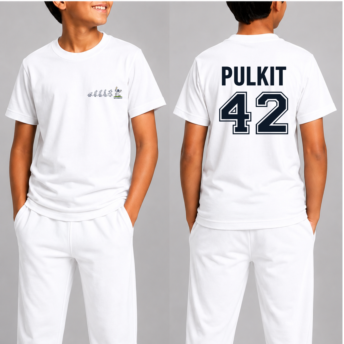 CUSTOMIZATION-ALL DAY CRICKET FRONT AND BACK PRINT-CLASSIC T-SHIRT