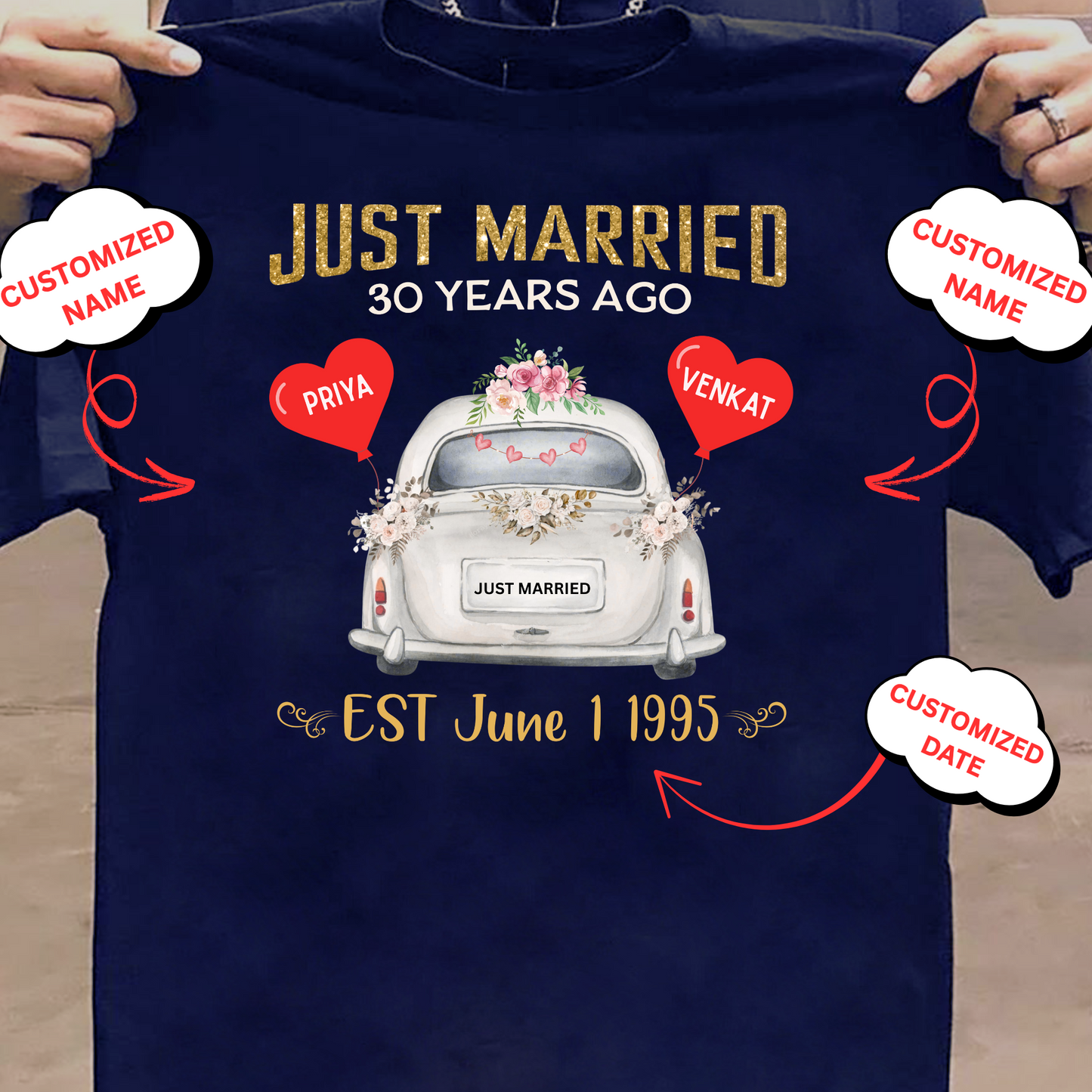 CUSTOMIZED UNISEX T-SHIRT- JUST MARRIED