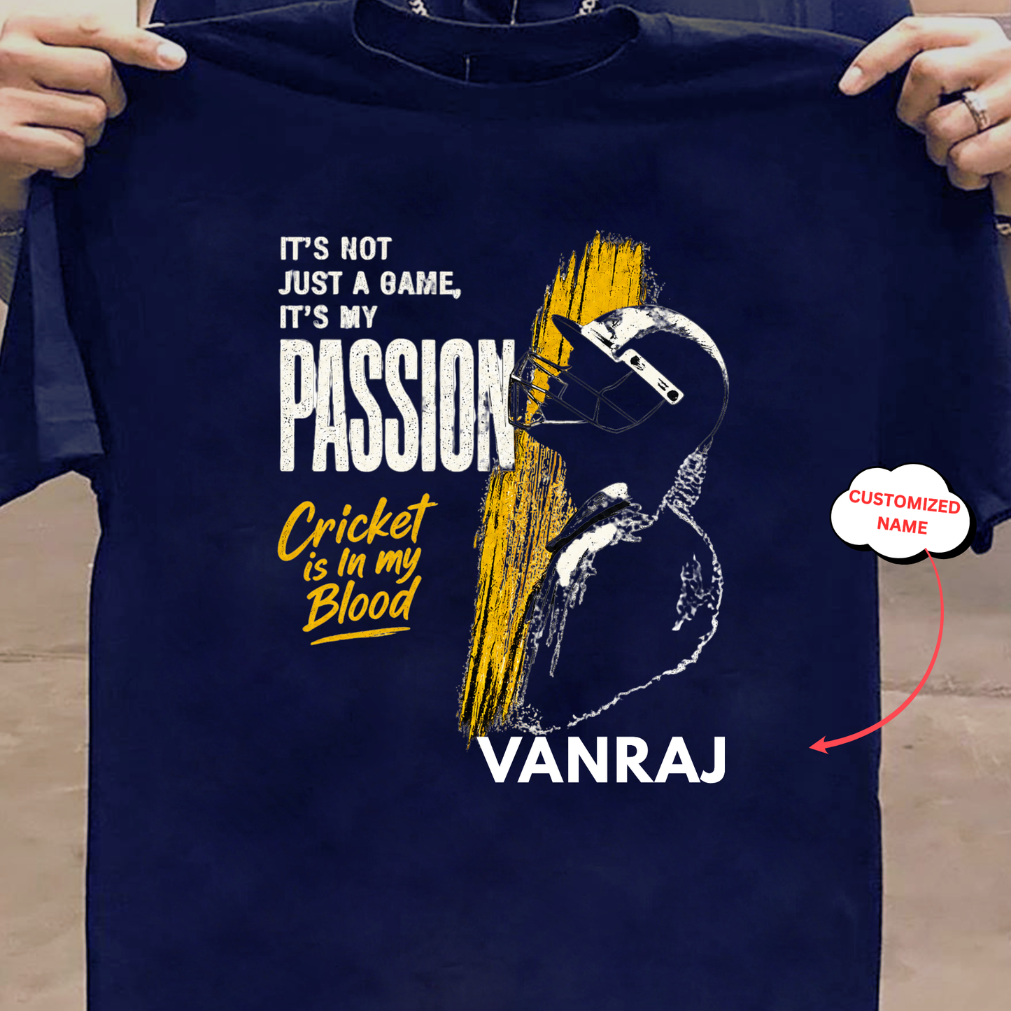CUSTOMIZATION-CRICKET IS IN MY BLOOD-CLASSIC T-SHIRT