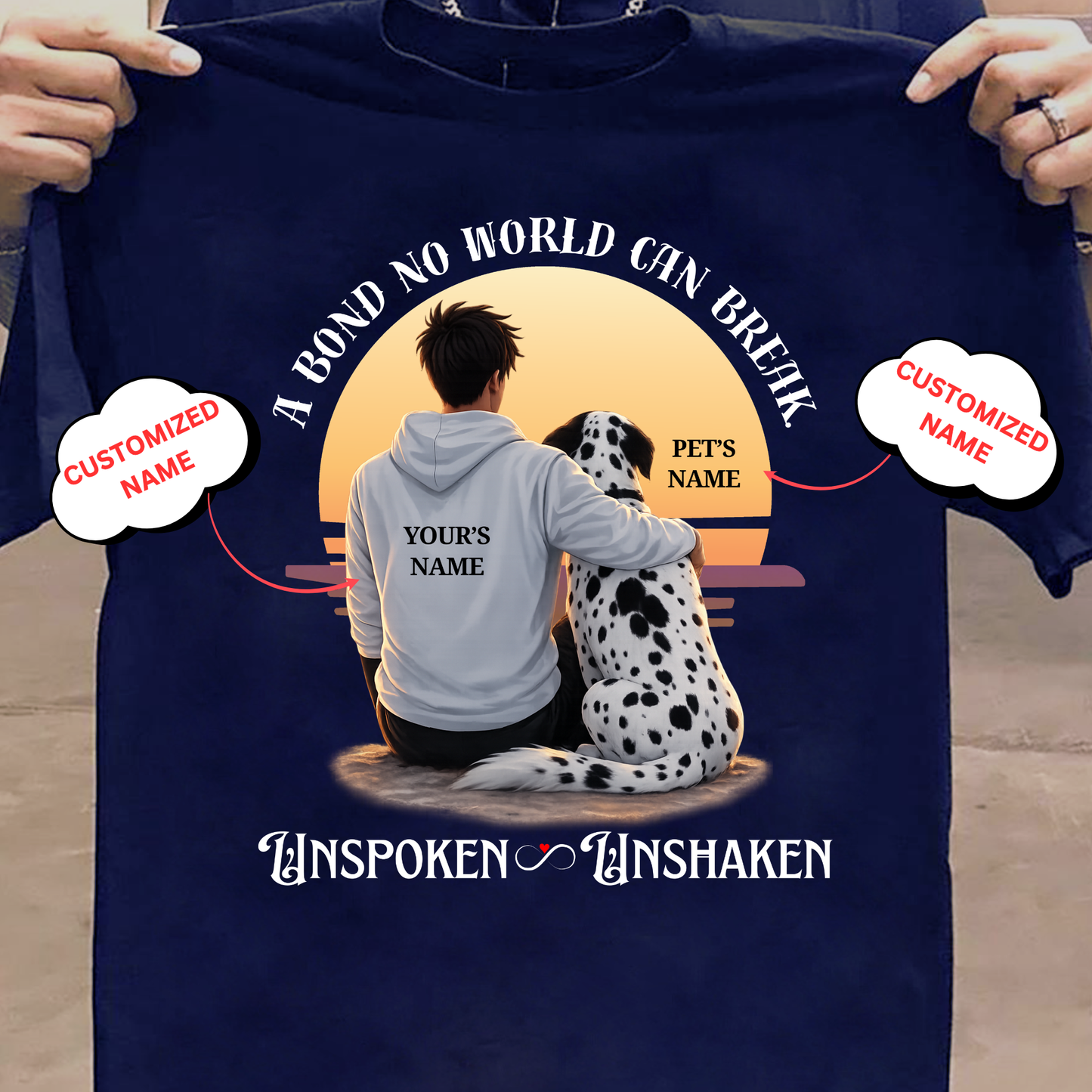 CUSTOMIZATION-UNSPOKEN,UNSHAKEN (PET LOVER)-PREMIUM MAN CLASSIC T-SHIRT