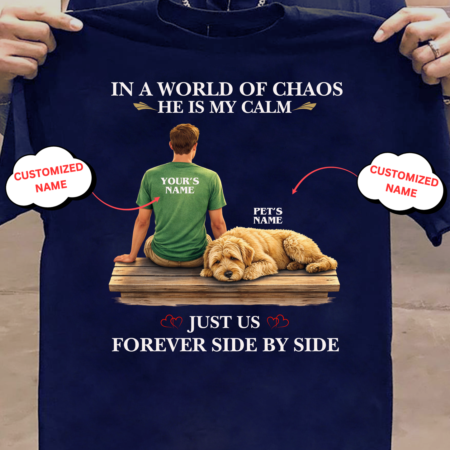 CUSTOMIZATION-HE IS MY CALM(PET LOVER)-PREMIUM MAN CLASSIC T-SHIRT