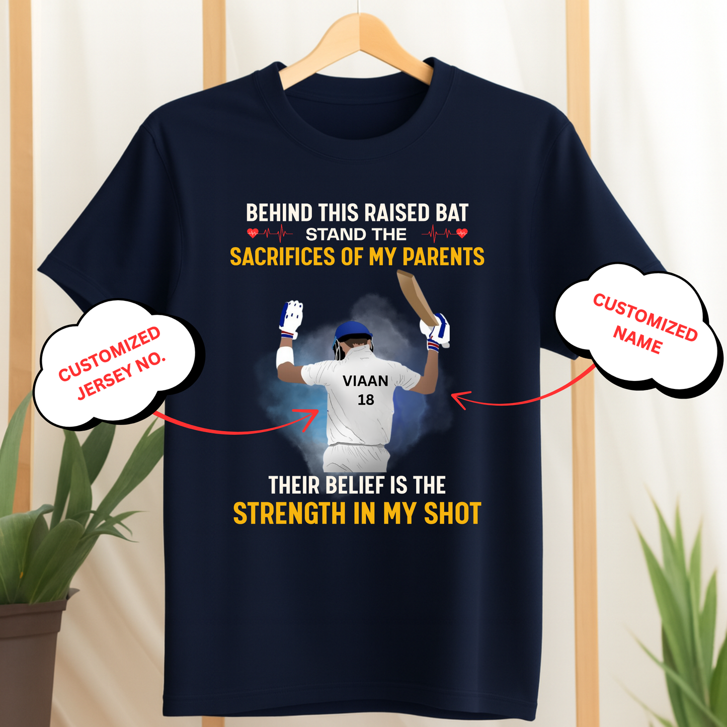 CUSTOMIZED-STRENGTH IN MY SHOT (CRICKET) CLASSIC T-SHIRT