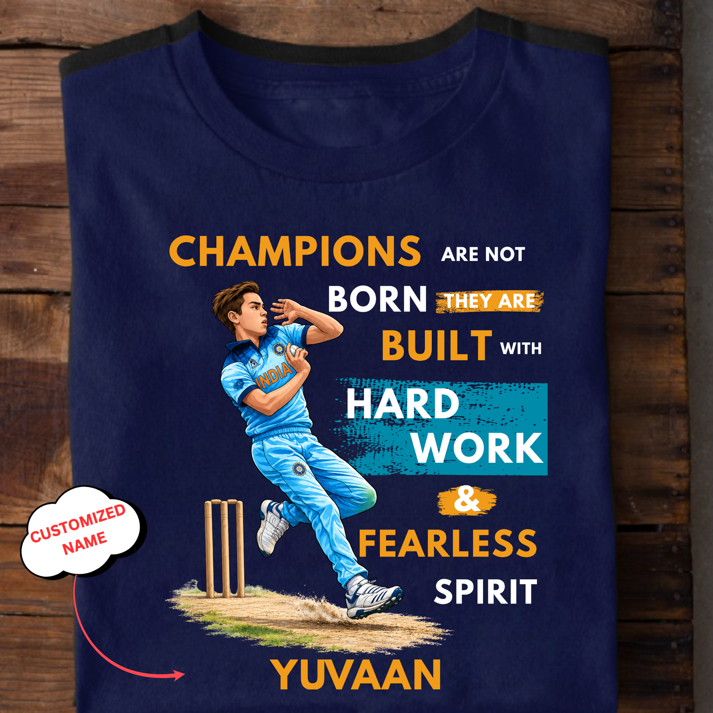 CUSTOMIZATION-CHAMPIONS BUILT WITH HARD WORK-CLASSIC T-SHIRT