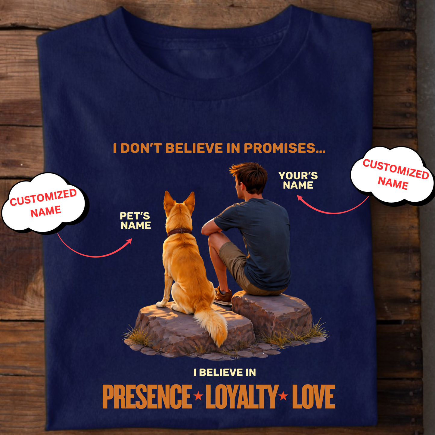 CUSTOMIZATION-I BELIEVE IN LOYALTY(PET LOVER)-PREMIUM MAN CLASSIC T-SHIRT