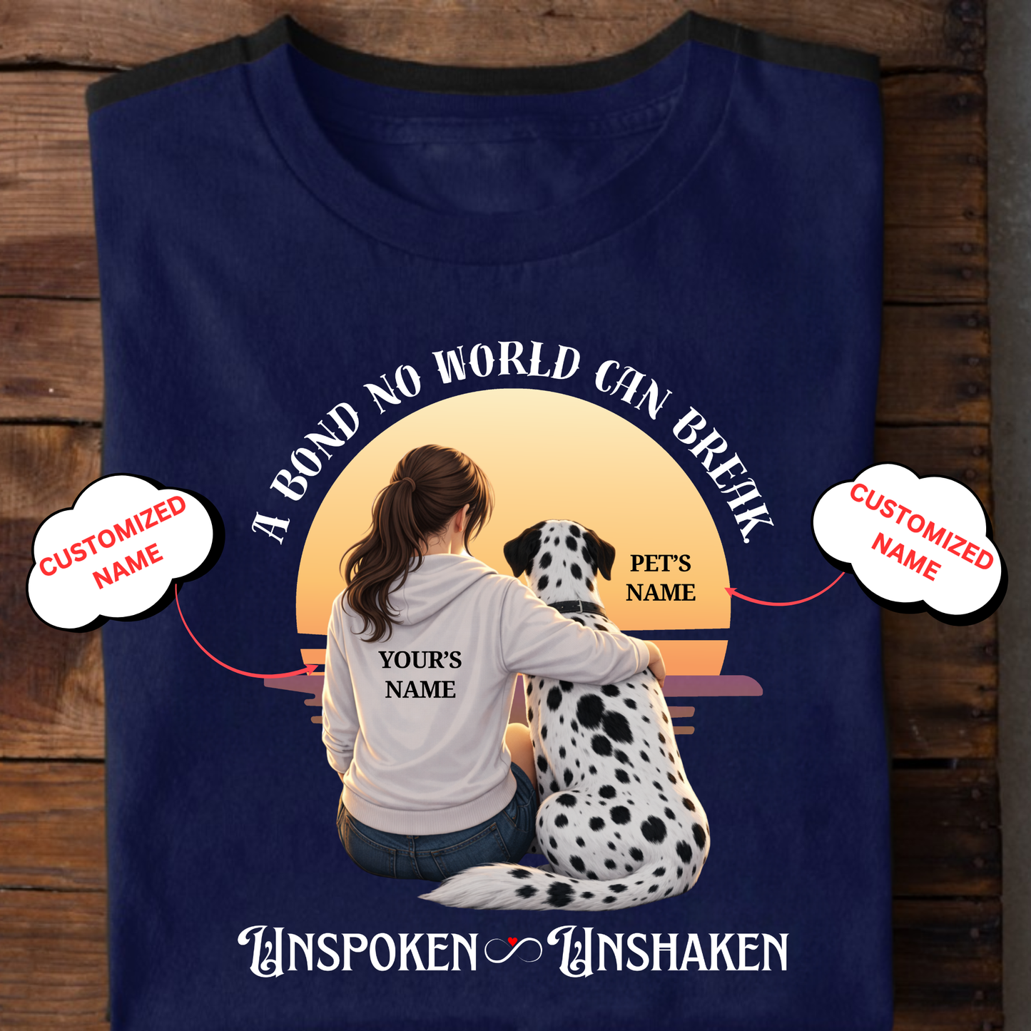 CUSTOMIZATION-UNSPOKEN,UNSHAKEN (PET LOVER)-PREMIUM WOMAN CLASSIC T-SHIRT