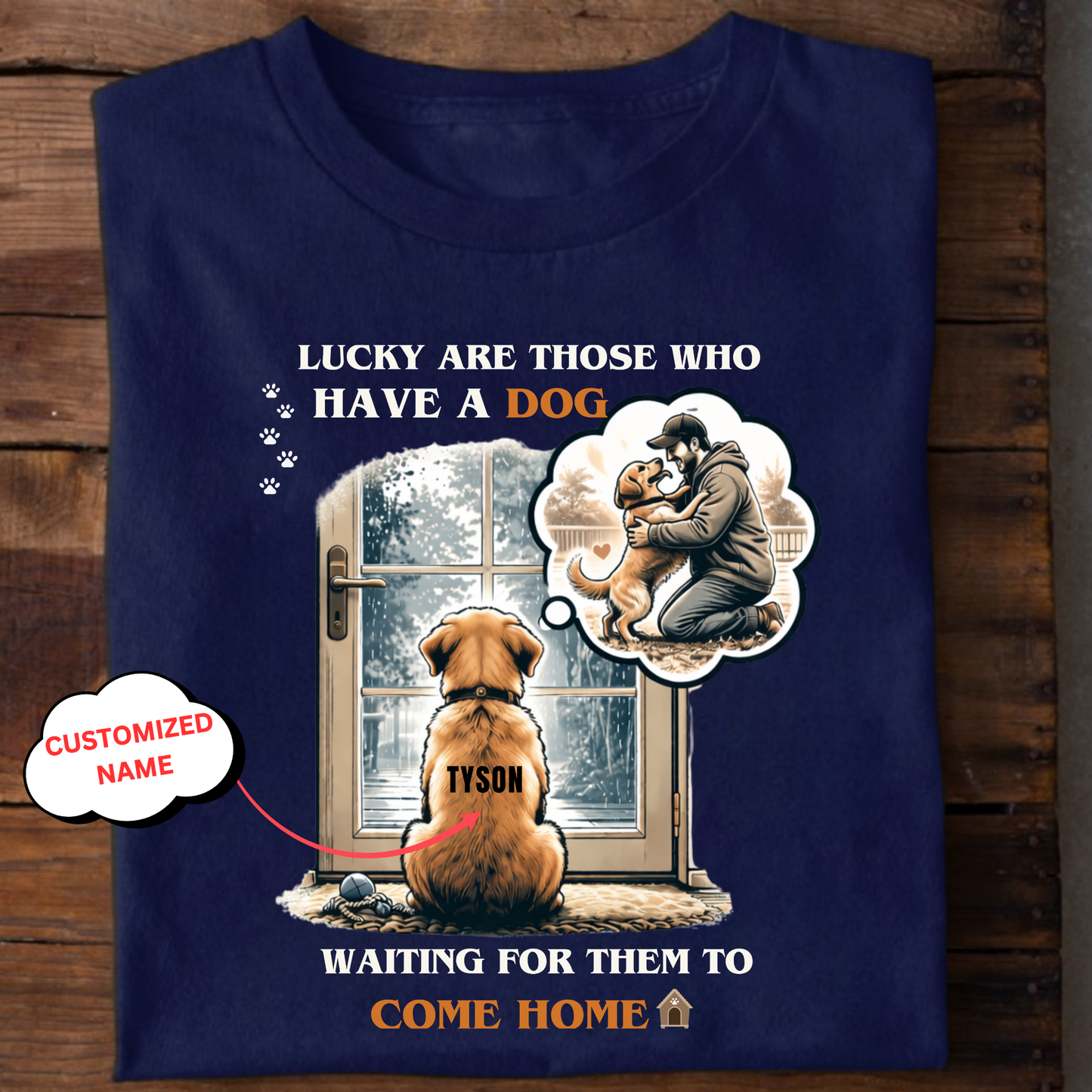 CUSTOMIZATION-LUCKY WITH A DOG (PET LOVER)-PREMIUM UNISEX CLASSIC T-SHIRT