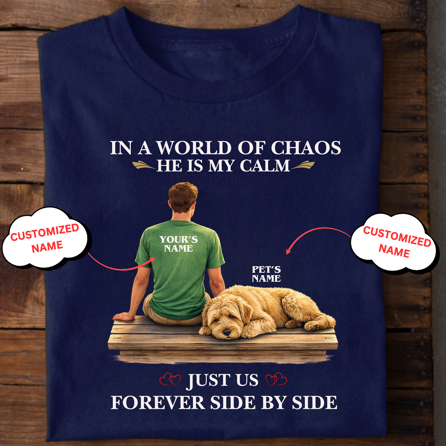CUSTOMIZATION-HE IS MY CALM(PET LOVER)-PREMIUM MAN CLASSIC T-SHIRT