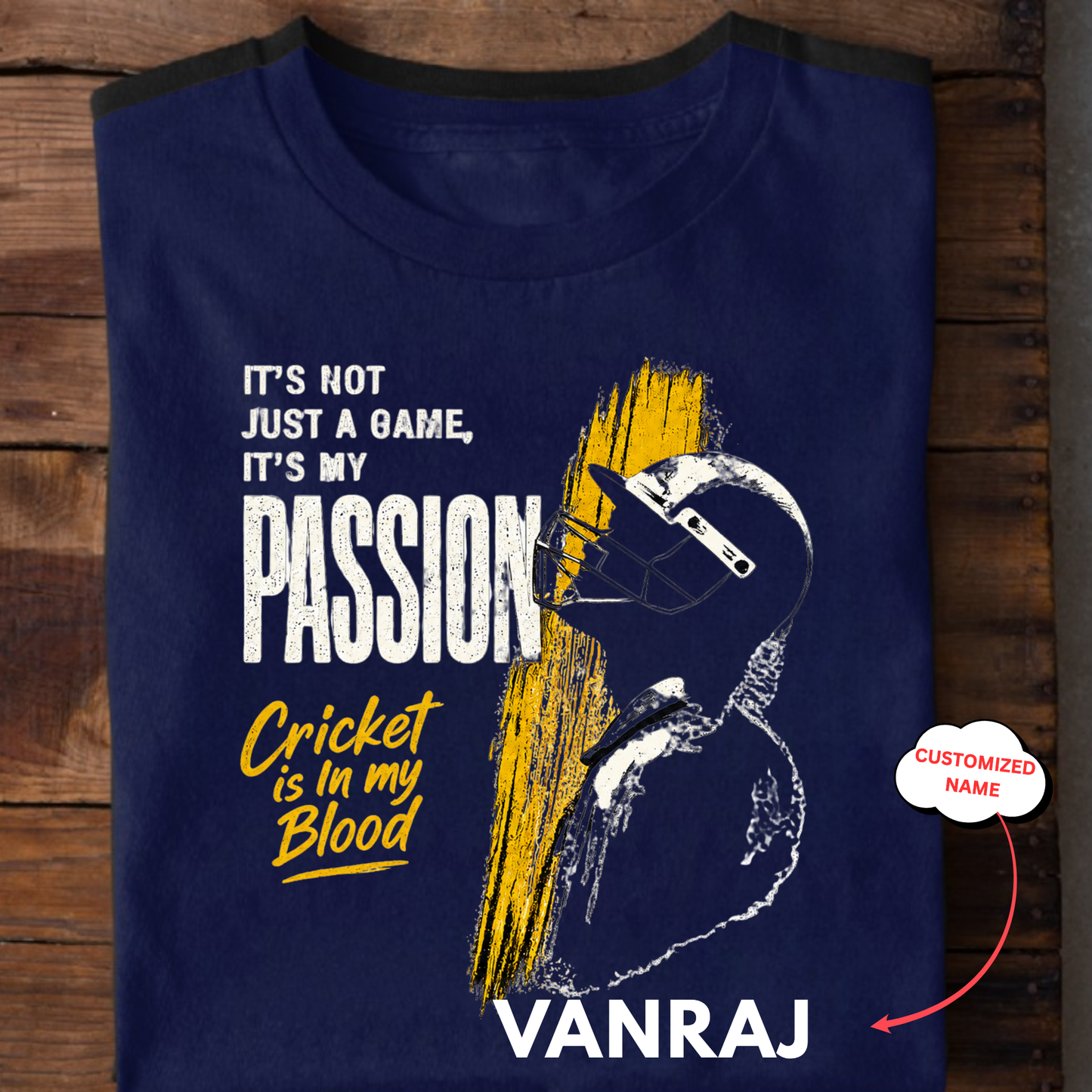 CUSTOMIZATION-CRICKET IS IN MY BLOOD-CLASSIC T-SHIRT