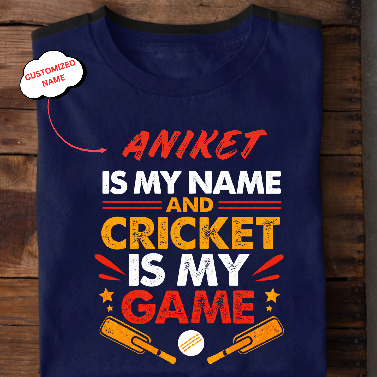 CUSTOMIZATION-CRICKET IS MY GAME-CLASSIC T-SHIRT