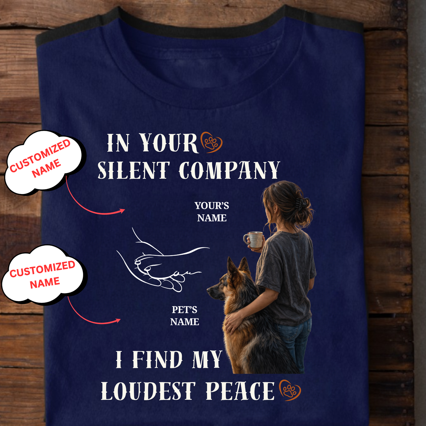 CUSTOMIZATION-I FIND MY LOUDEST PEACE (PET LOVER)-PREMIUM WOMAN CLASSIC T-SHIRT