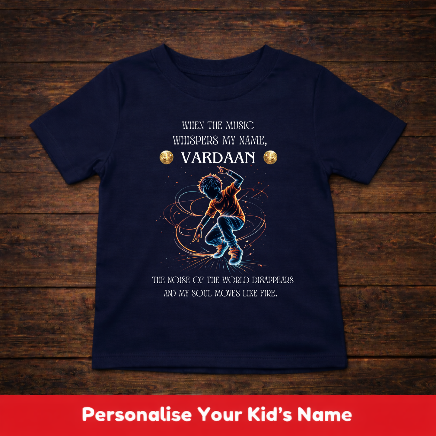 CUSTOMIZED-SOUL MOVES LIKE FIRE(DANCE)-BOY KIDS T-SHIRT