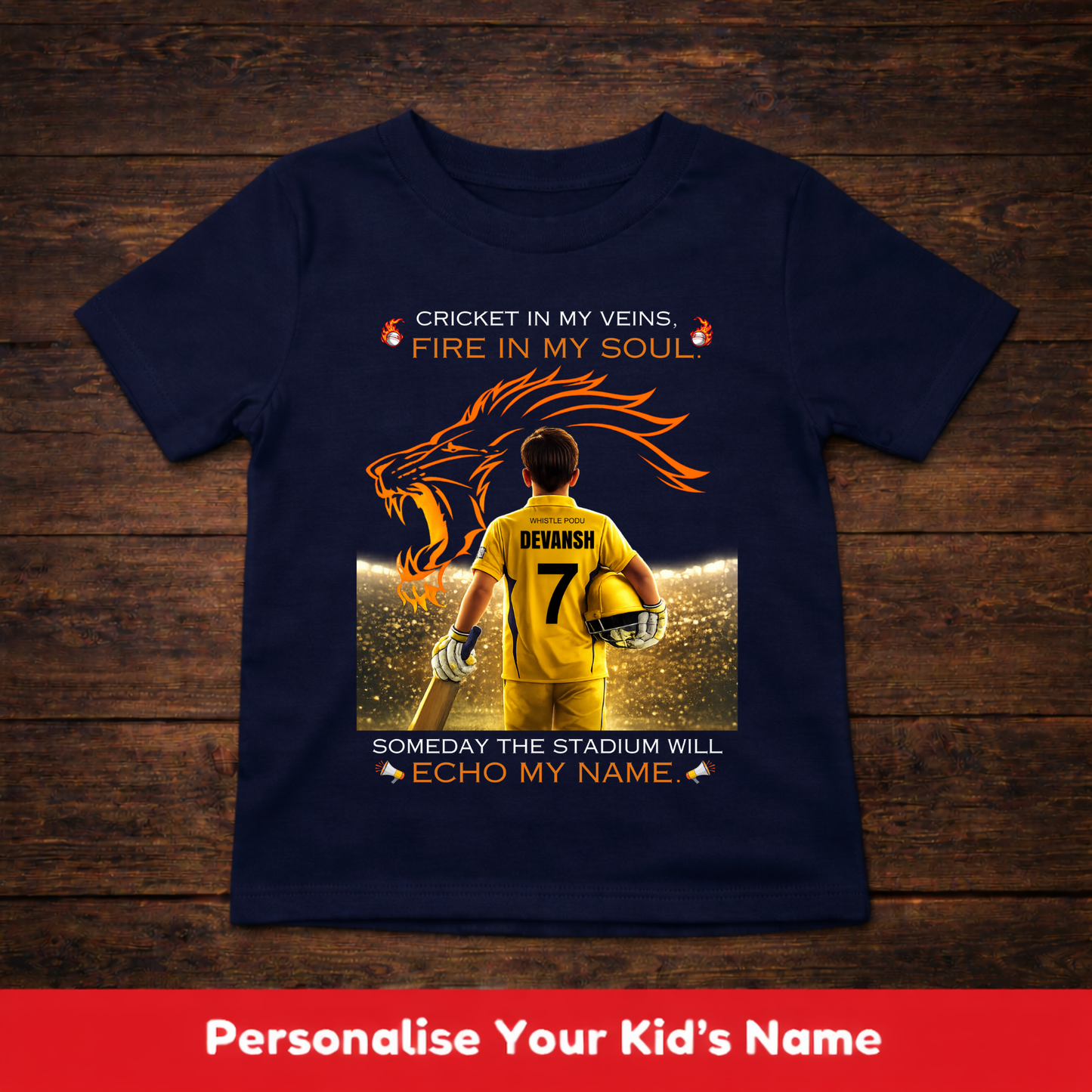 CUSTOMIZED-ECHO MY NAME(CRICKET)-KIDS T-SHIRT