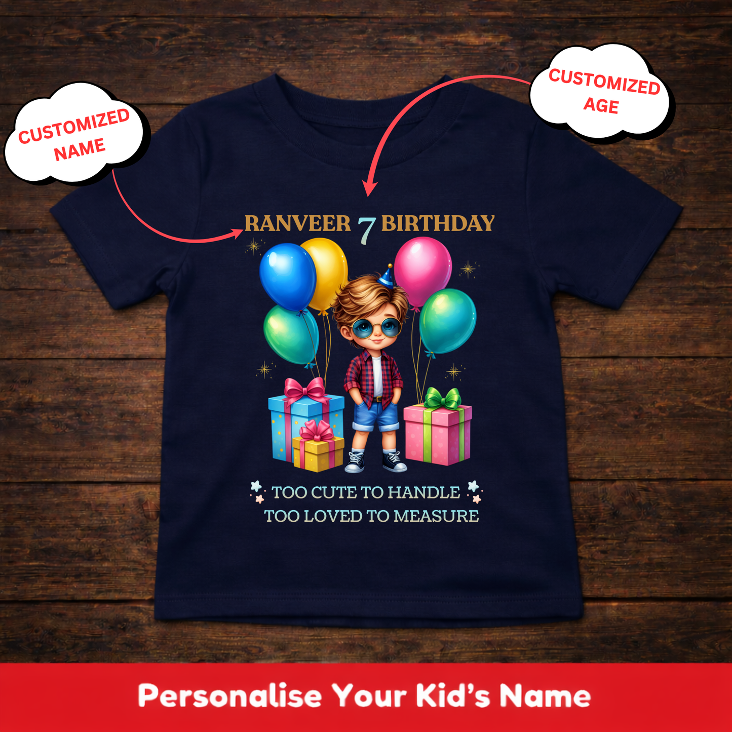 CUSTOMIZATION BOY'S T-SHIRT-TOO CUTE TO HANDLE