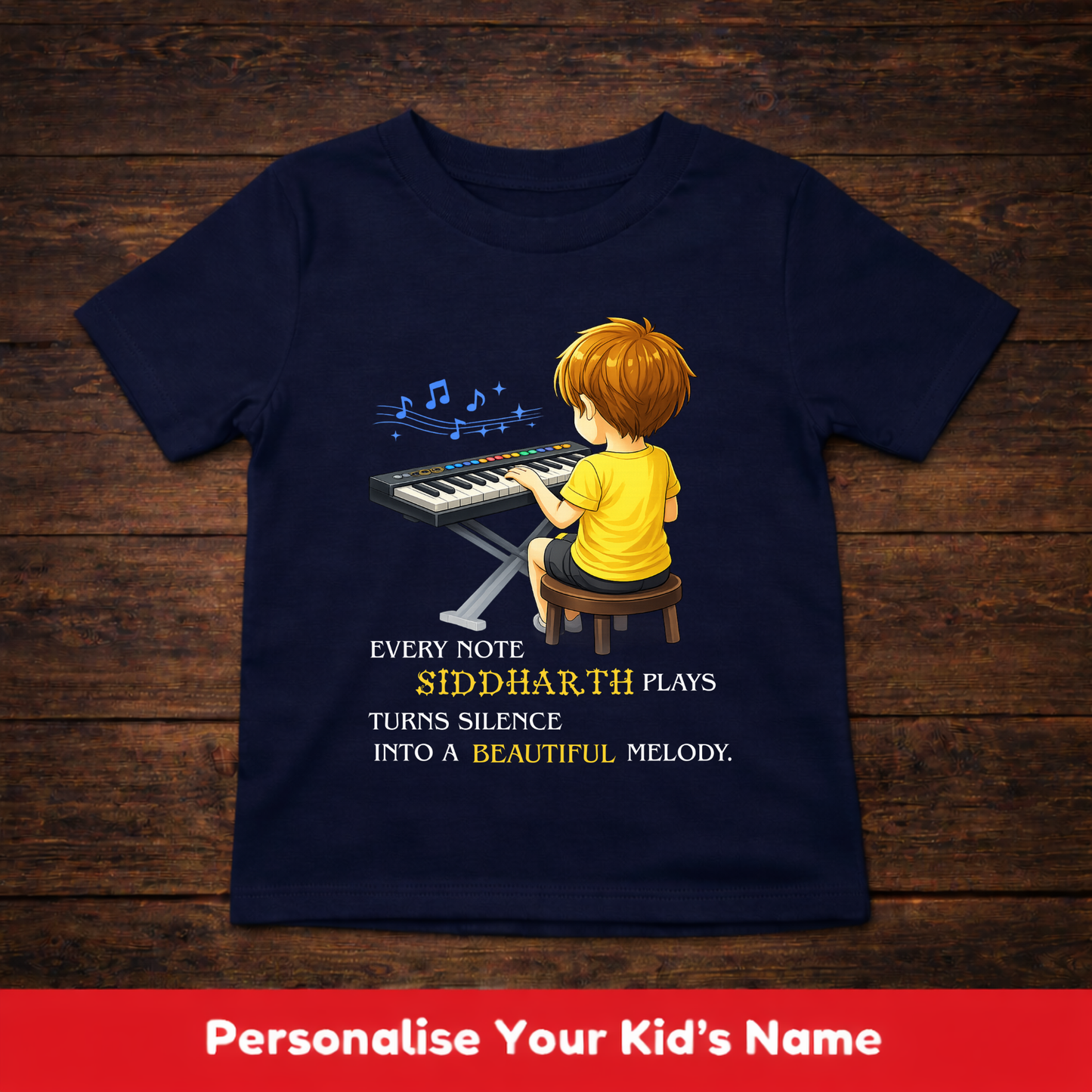 CUSTOMIZED-BEAUTIFUL MELODY(KEYBOARD)-BOY KIDS T-SHIRT