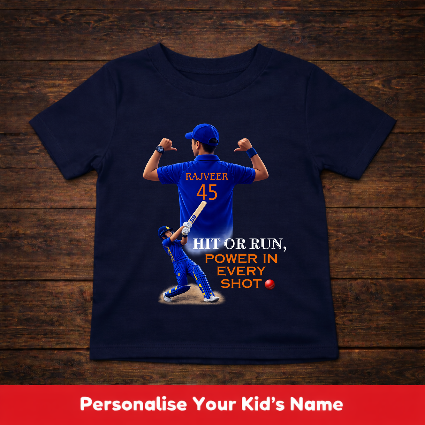 CUSTOMIZED-HIT OR RUN(CRICKET)-KIDS T-SHIRT