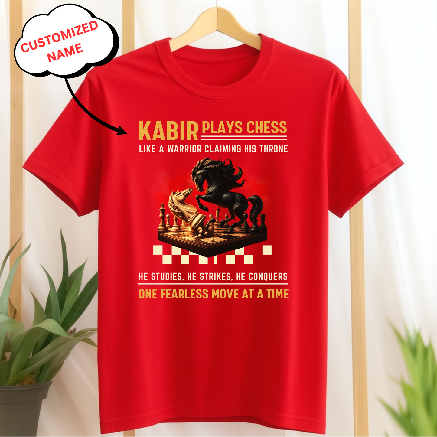 CUSTOMIZED-PLAYS CHESS LIKE A WARRIOR CLASSIC T-SHIRT