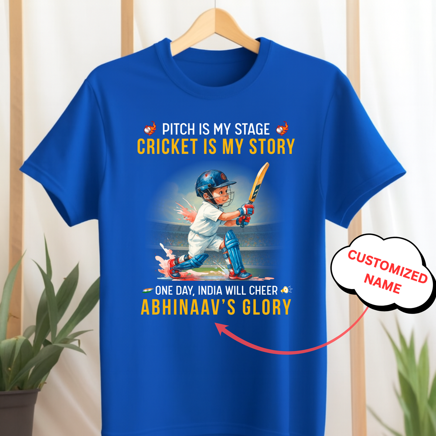 CUSTOMIZATION-CRICKET IS MY STORY CLASSIC T-SHIRT
