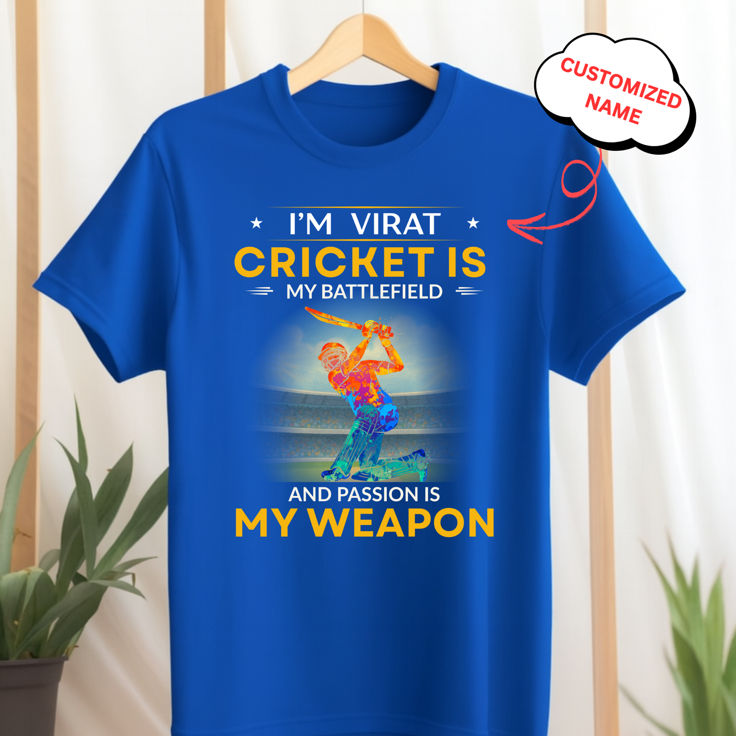 CUSTOMIZED- CRICKET IS MY BATTLEFIELD CLASSIC T-SHIRT