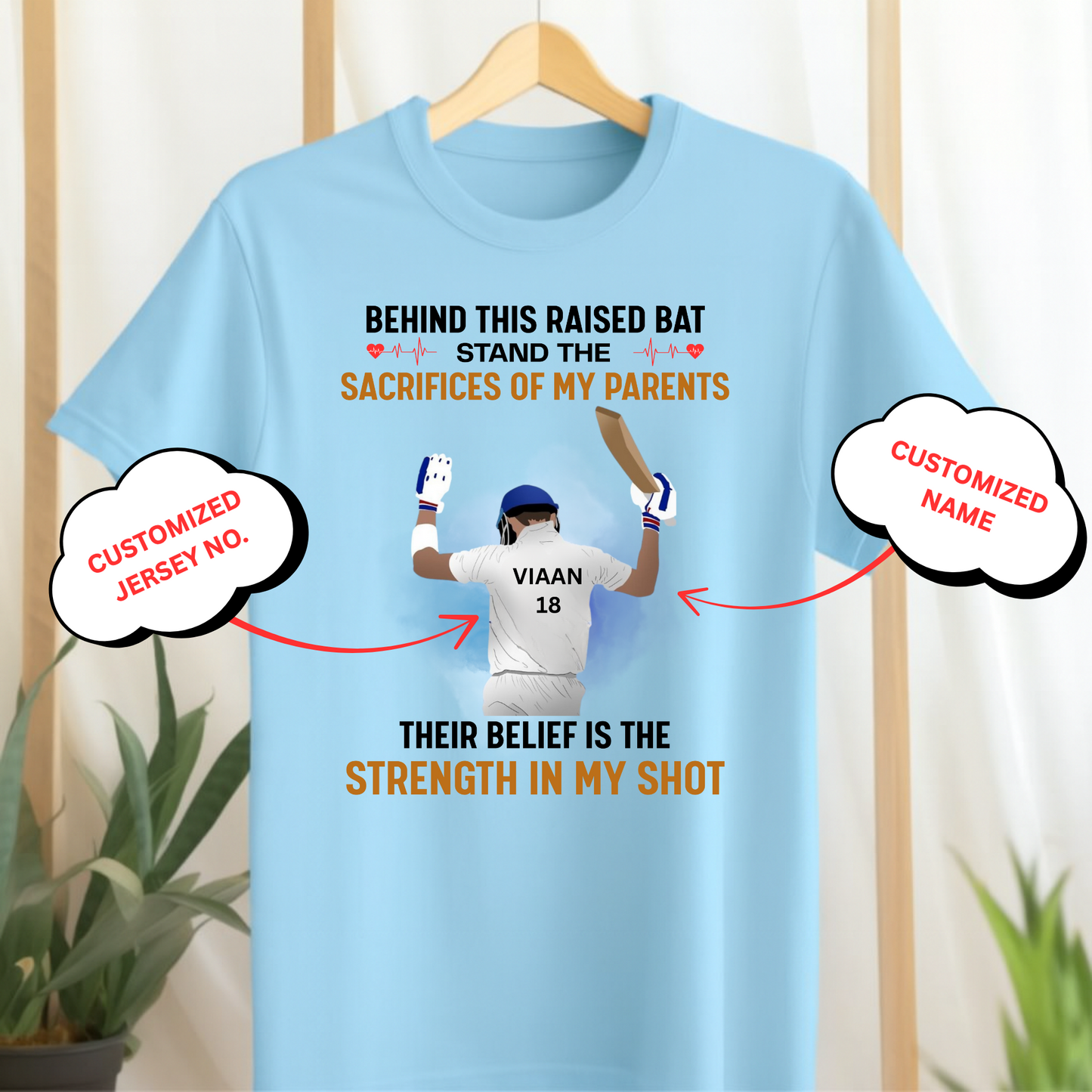 CUSTOMIZED-STRENGTH IN MY SHOT (CRICKET) CLASSIC T-SHIRT