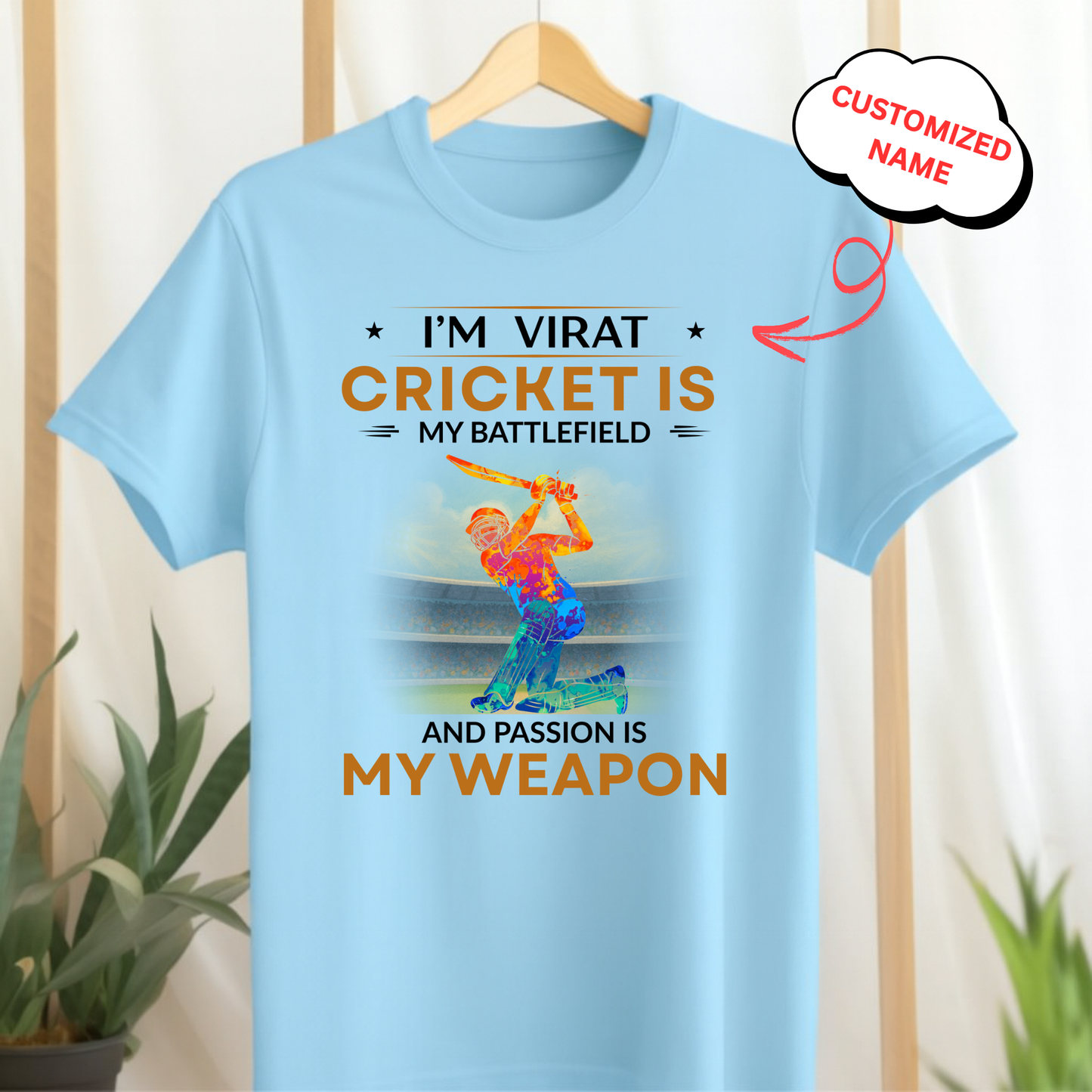 CUSTOMIZED- CRICKET IS MY BATTLEFIELD CLASSIC T-SHIRT