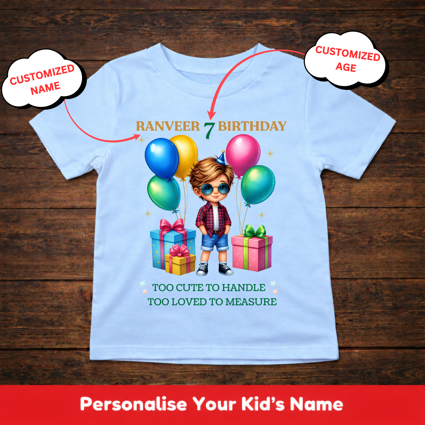 CUSTOMIZATION BOY'S T-SHIRT-TOO CUTE TO HANDLE