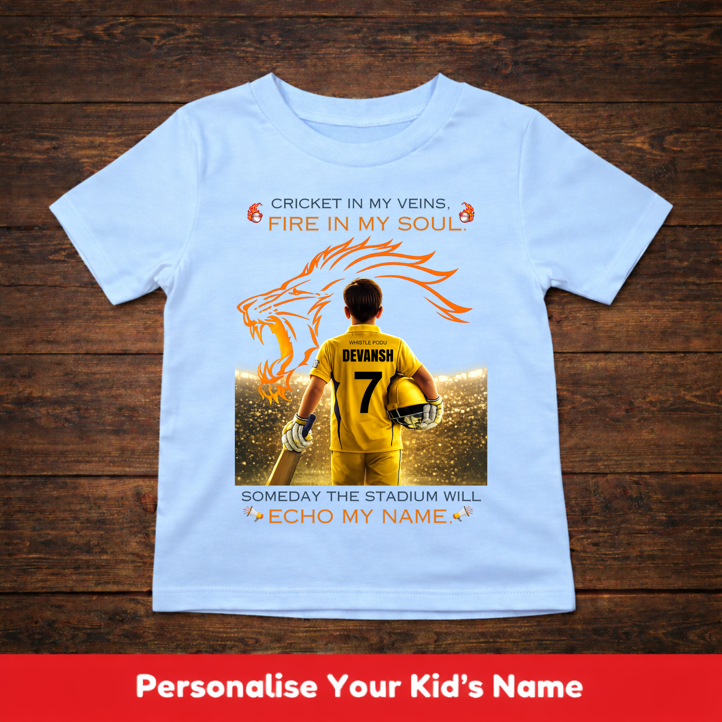 CUSTOMIZED-ECHO MY NAME(CRICKET)-KIDS T-SHIRT