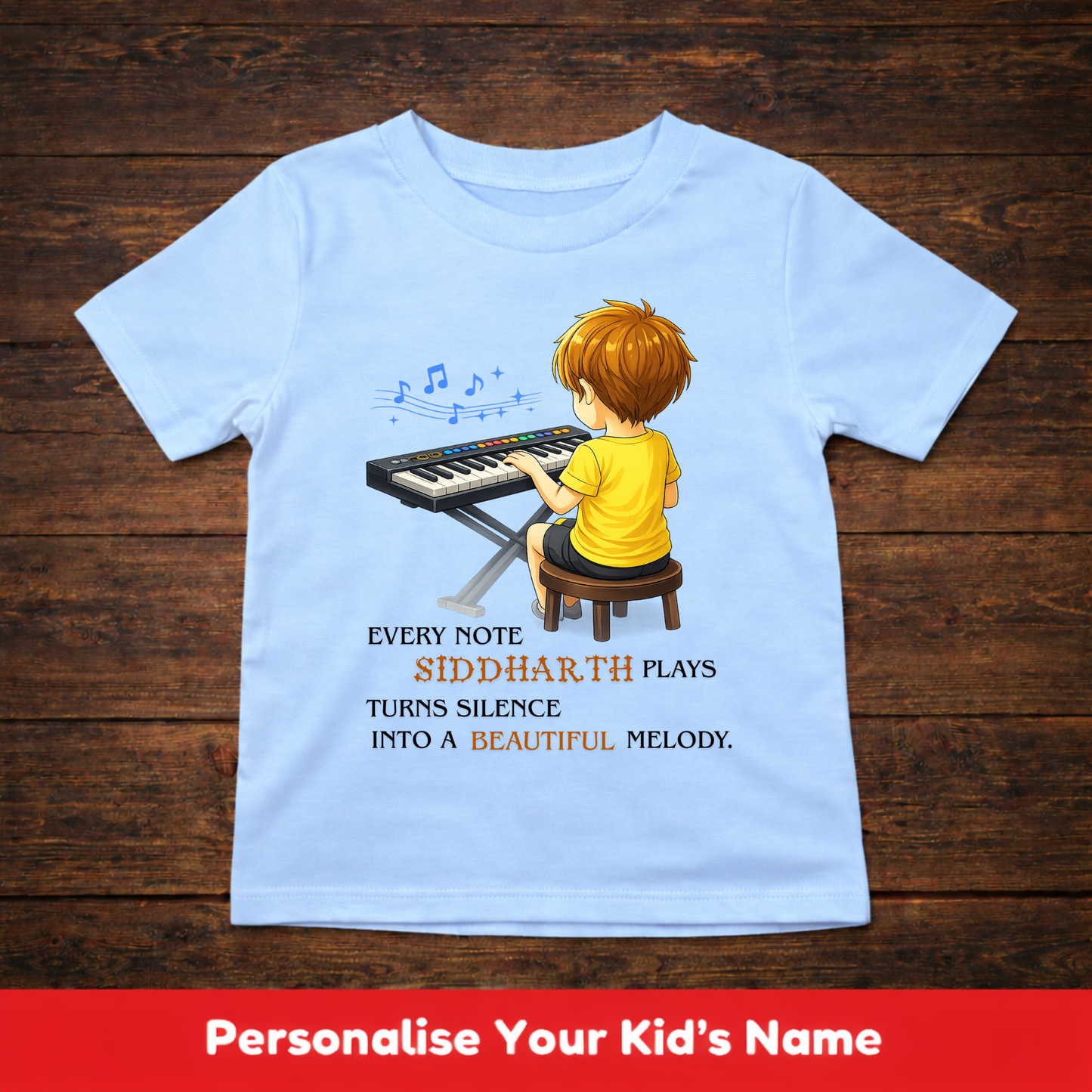 CUSTOMIZED-BEAUTIFUL MELODY(KEYBOARD)-BOY KIDS T-SHIRT
