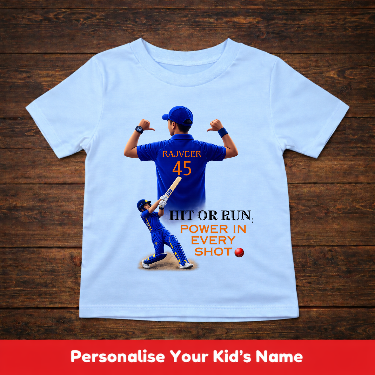 CUSTOMIZED-HIT OR RUN(CRICKET)-KIDS T-SHIRT