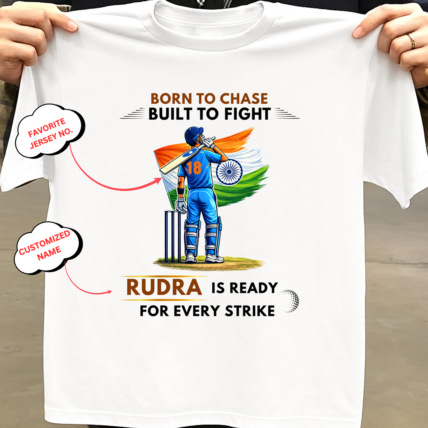 CUSTOMIZATION-BORN TO CHASE, BUILT TO FIGHT-CLASSIC T-SHIRT