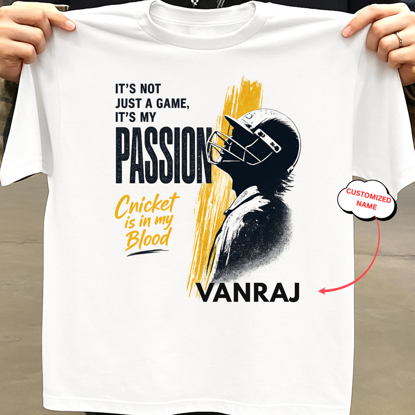CUSTOMIZATION-CRICKET IS IN MY BLOOD-CLASSIC T-SHIRT