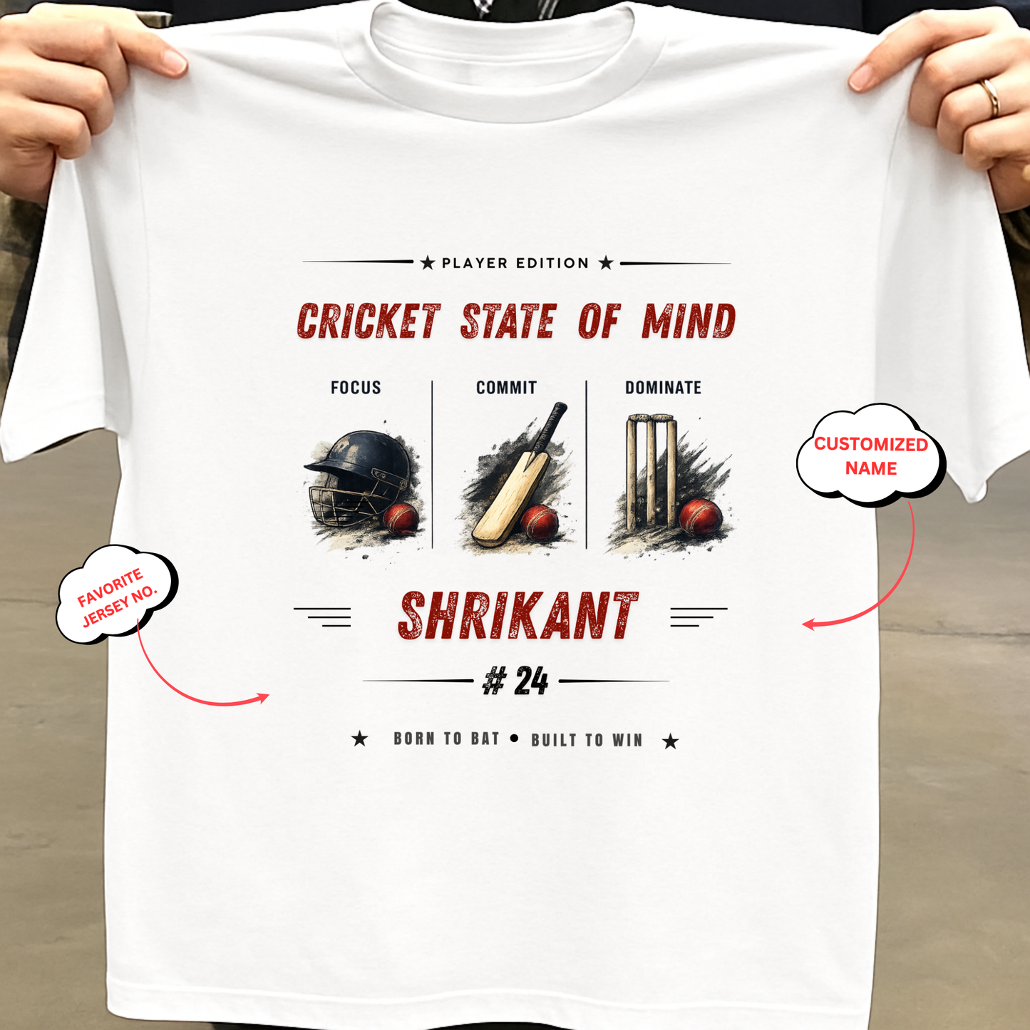 CUSTOMIZATION-CRICKET STATE OF MIND-CLASSIC T-SHIRT