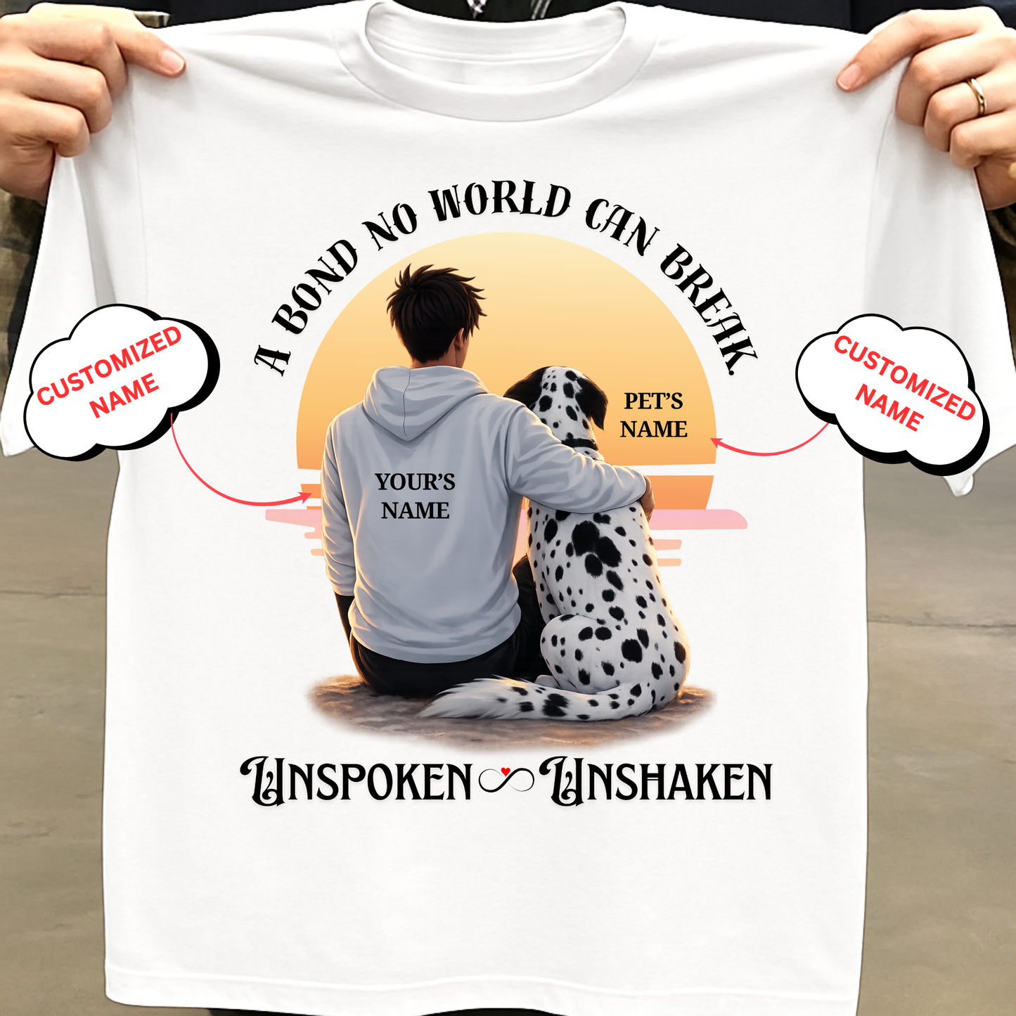 CUSTOMIZATION-UNSPOKEN,UNSHAKEN (PET LOVER)-PREMIUM MAN CLASSIC T-SHIRT