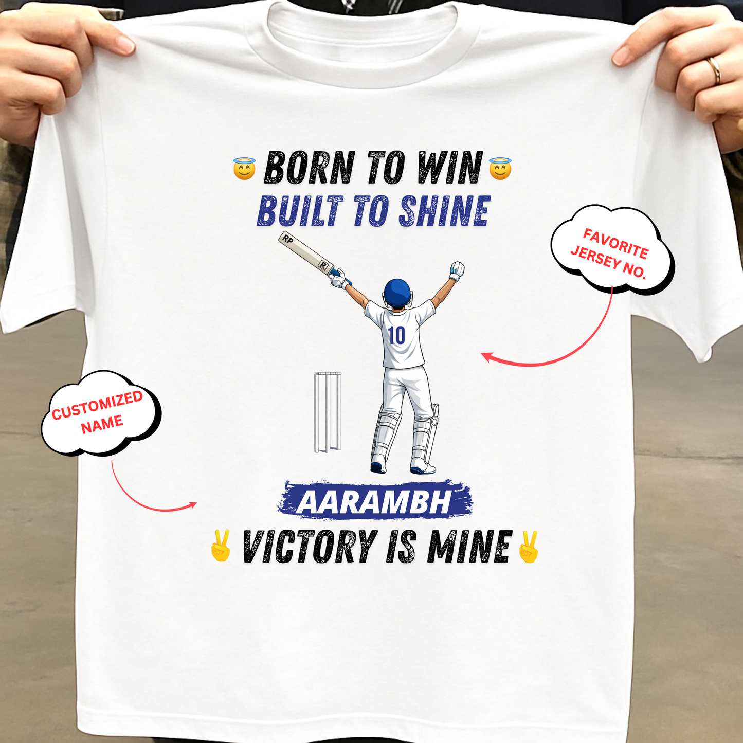 CUSTOMIZATION-BORN TO WIN, BUILT TO SHINE-CLASSIC T-SHIRT