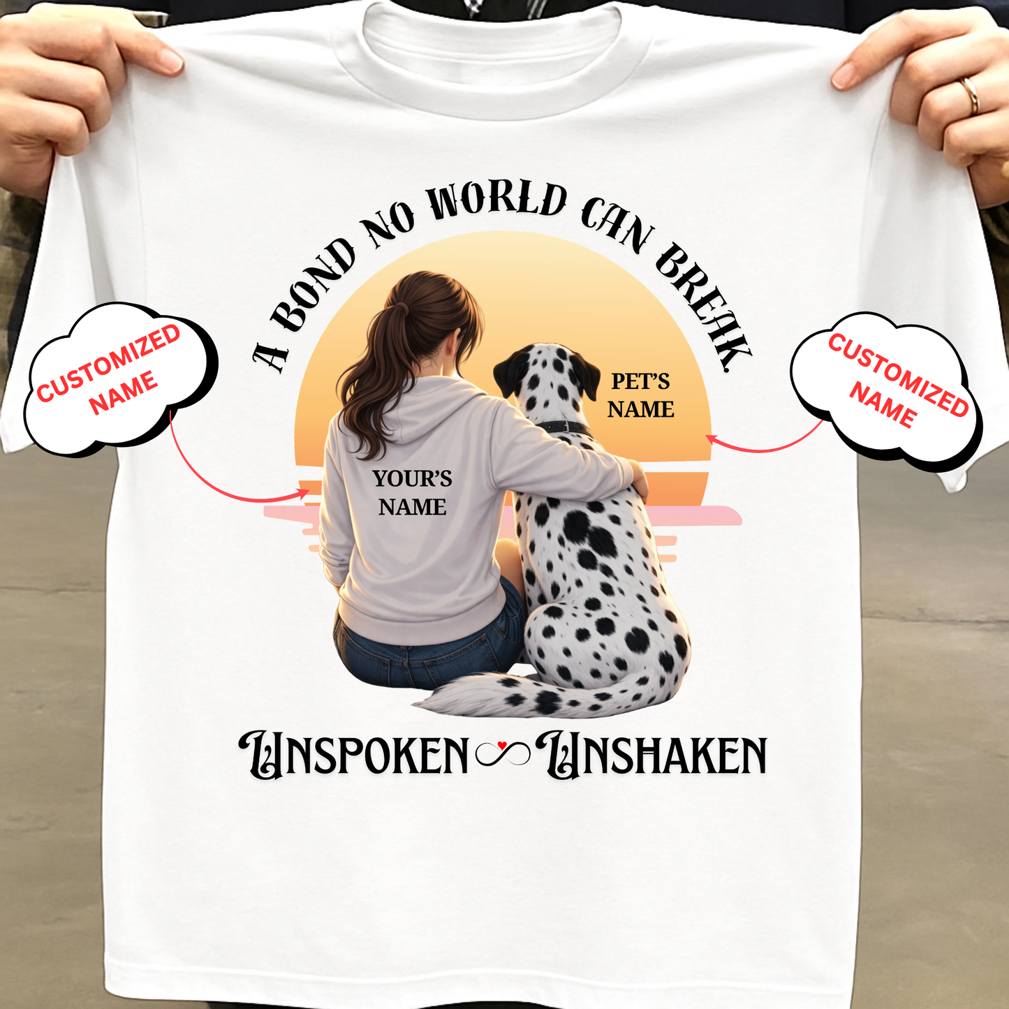 CUSTOMIZATION-UNSPOKEN,UNSHAKEN (PET LOVER)-PREMIUM WOMAN CLASSIC T-SHIRT