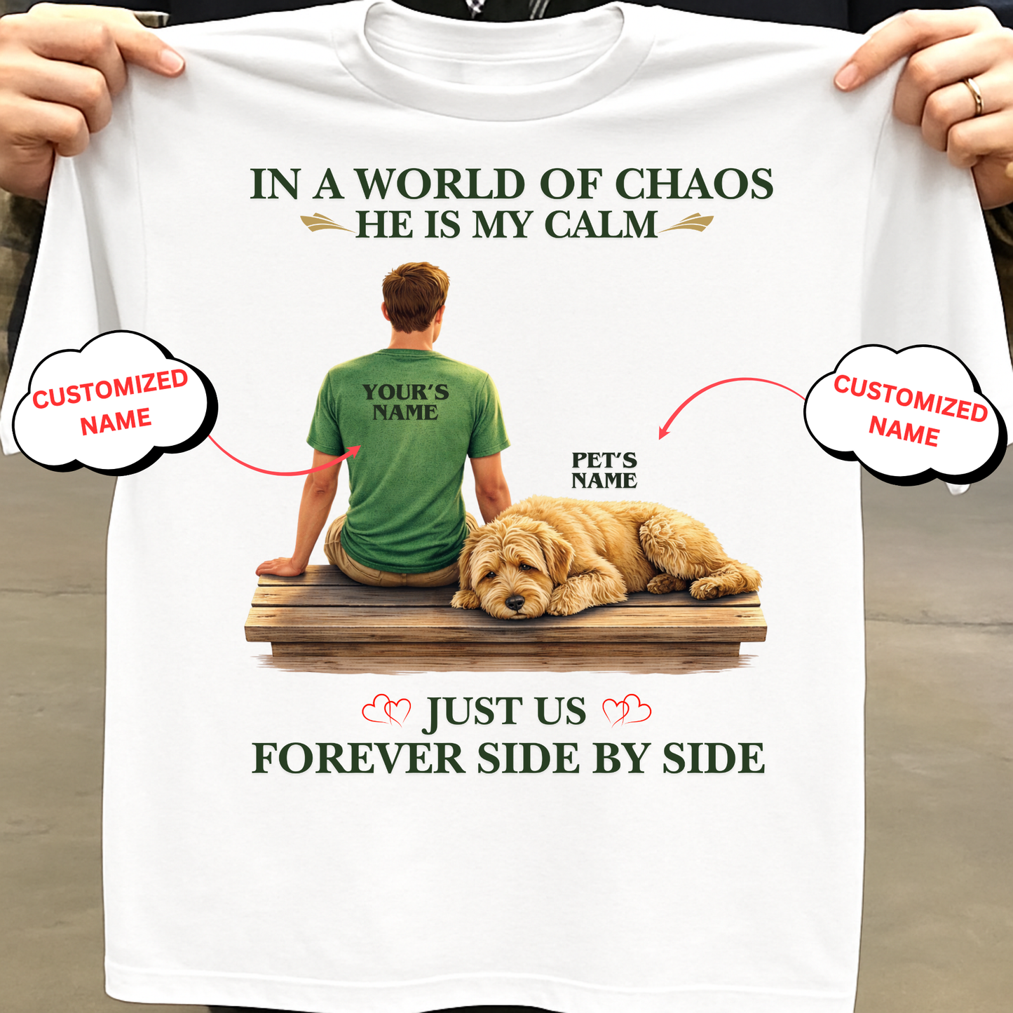 CUSTOMIZATION-HE IS MY CALM(PET LOVER)-PREMIUM MAN CLASSIC T-SHIRT