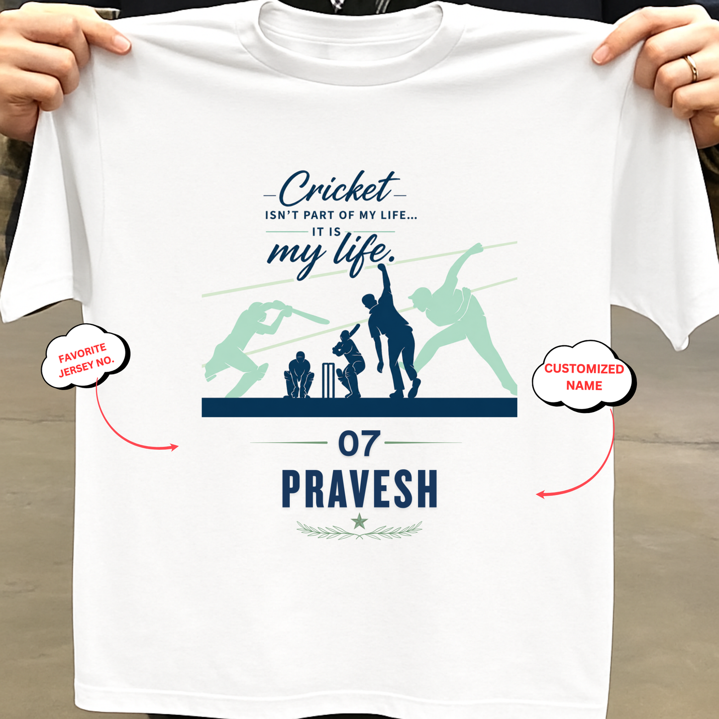 CUSTOMIZATION-CRICKET IS MY LIFE-CLASSIC T-SHIRT