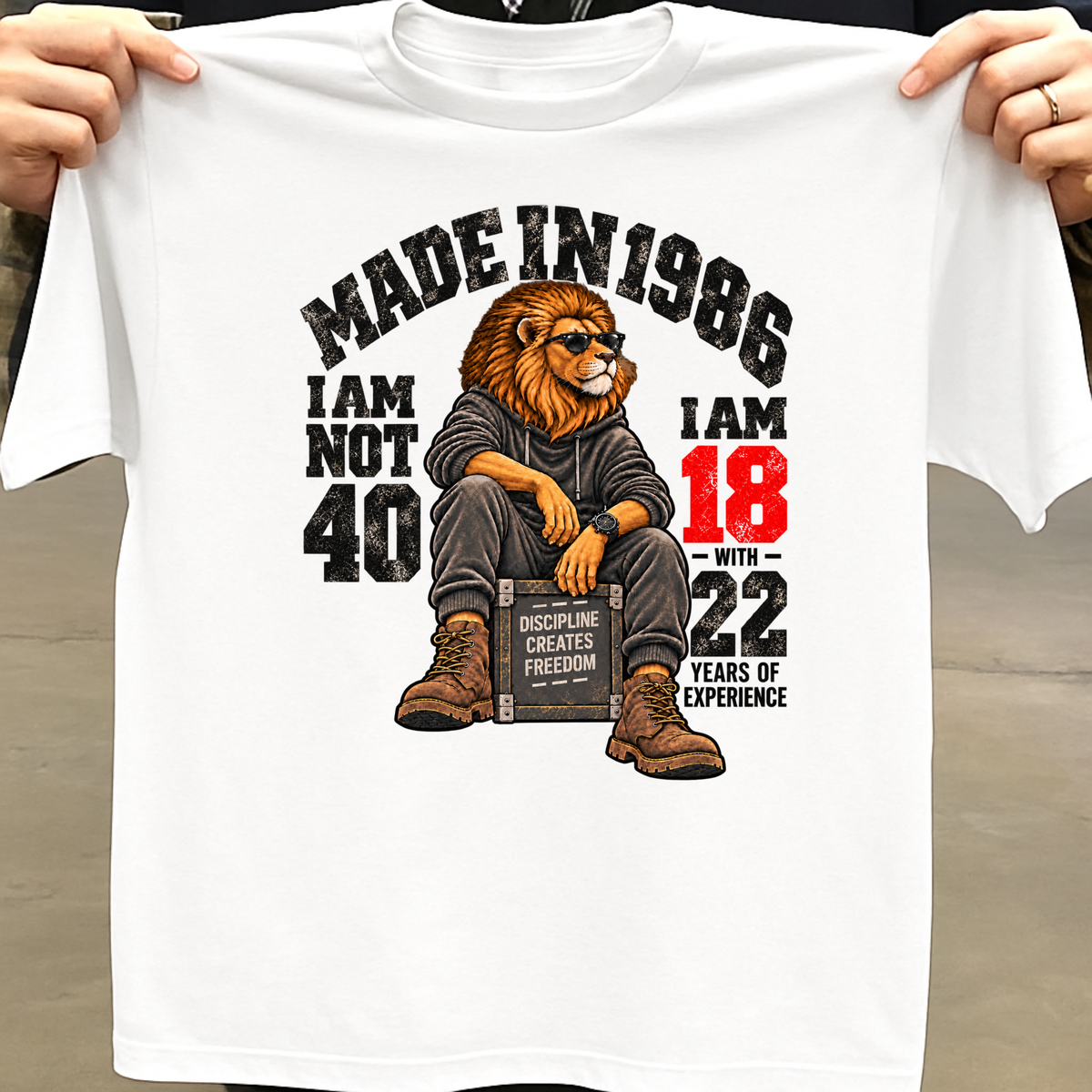 MADE IN 1986  I AM NOT 40-MEN CLASSIC T-SHIRT