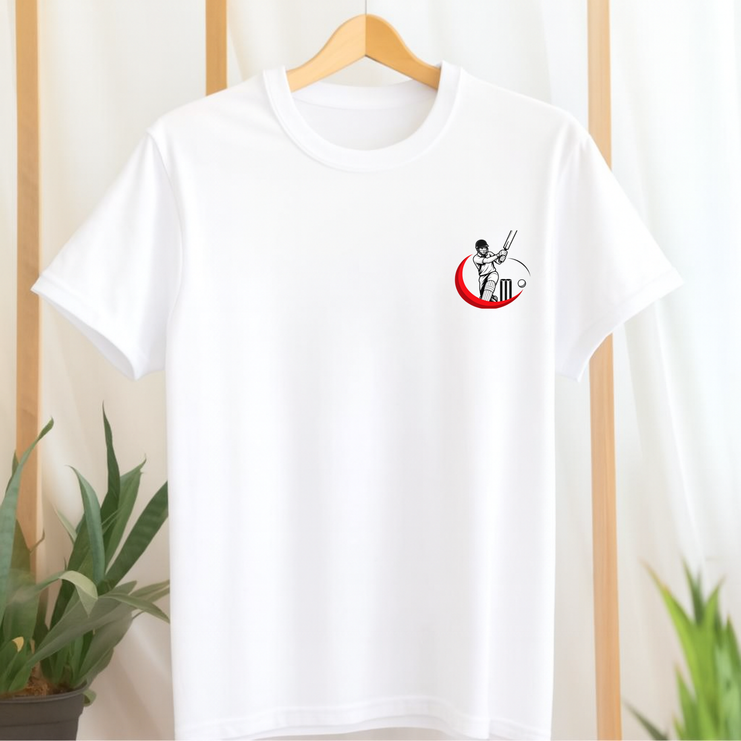 CUSTOMIZATION-CRICKET BATSMAN ICON FRONT AND BACK PRINT-CLASSIC T-SHIRT